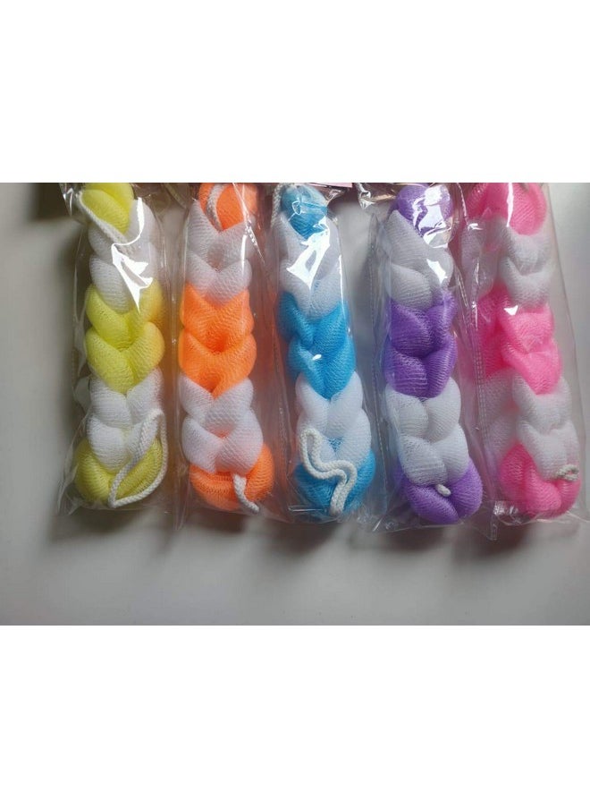 WISDOM- Back Scrubber Bath Sponge Long Loofah for Men and Women Random Colour (Pack of 3)
