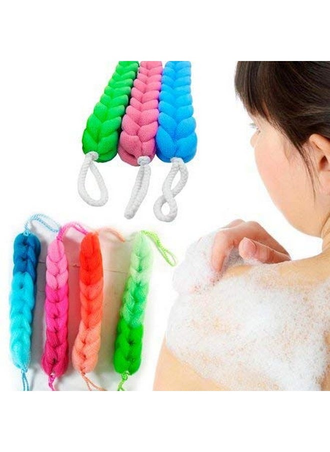 WISDOM- Back Scrubber Bath Sponge Long Loofah for Men and Women Random Colour (Pack of 3)