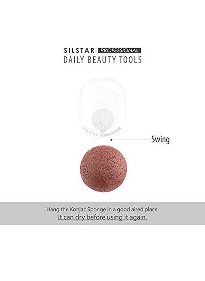 SILSTAR PROFESSIONAL KONJAC Sponge Facial Sponge Bath Sponge Amazing Cleansing for Dry OR Mature Skin - Lavender Purple 105