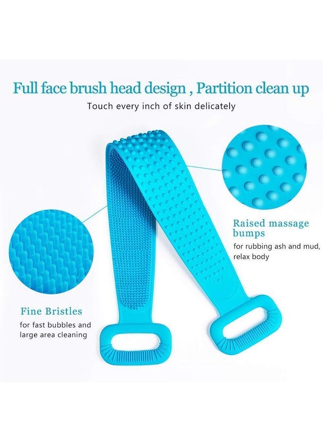 Kostech Silicone Bath Body Brush,Exfoliating Long Body Back Scrubber for Shower h Soft Bristles for Men and Women, Improves Blood Circulation, Skin Health