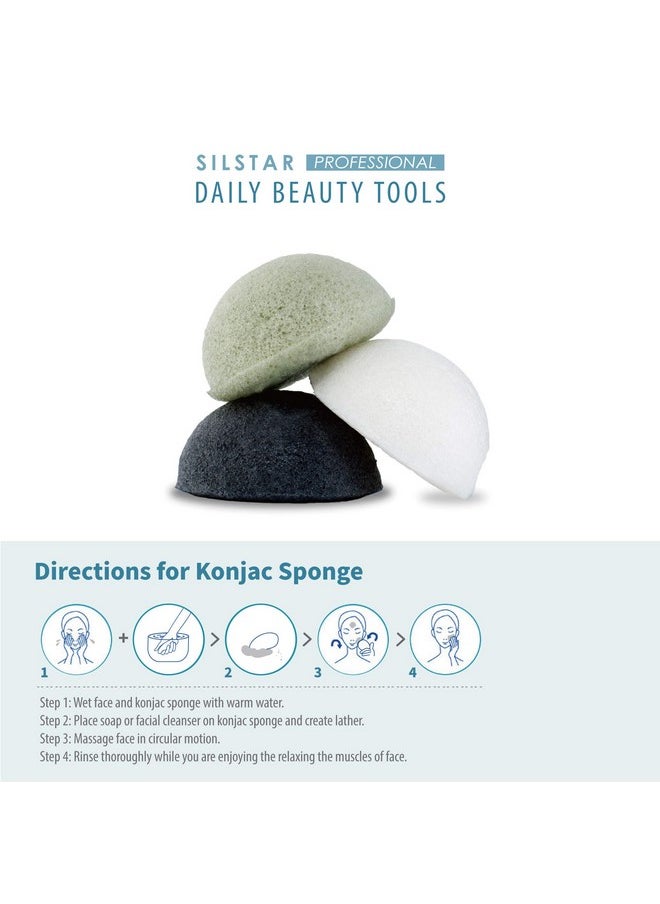 SILSTAR PROFESSIONAL Konjac Facial Sponge Tear Drop Charcoal Grey 202 - Our Konjac Sponge Offers an Amazing Cleansing and Shaving Experience.