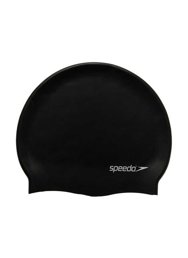 Speedo Unisex Adult Flat Silicone Swim Cap - Black