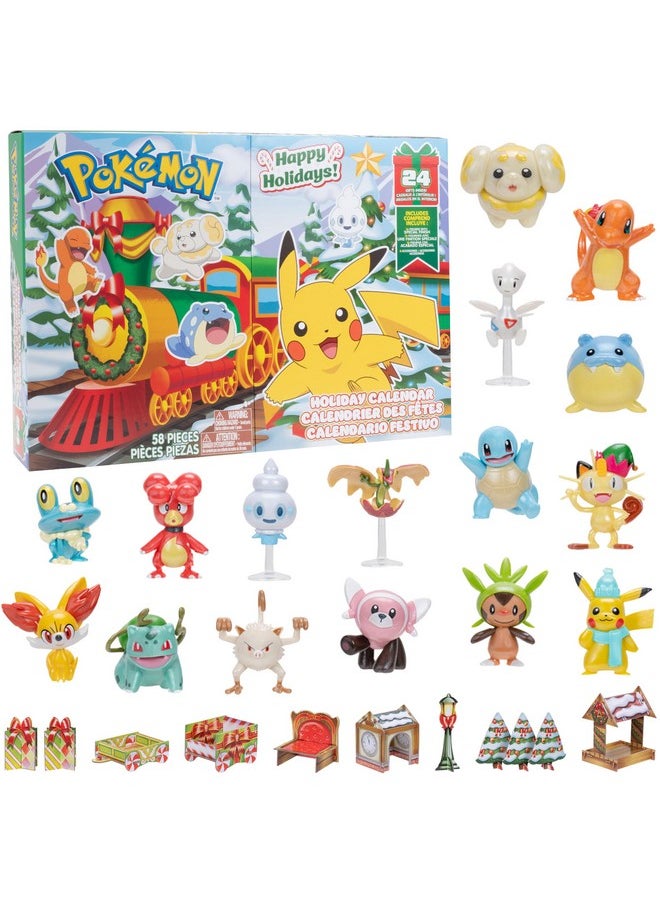 Pokémon NEW 2024 Holiday Advent Calendar w/ 24 Gifts - Christmas Playset for Kids - Officially Licensed - Includes 2