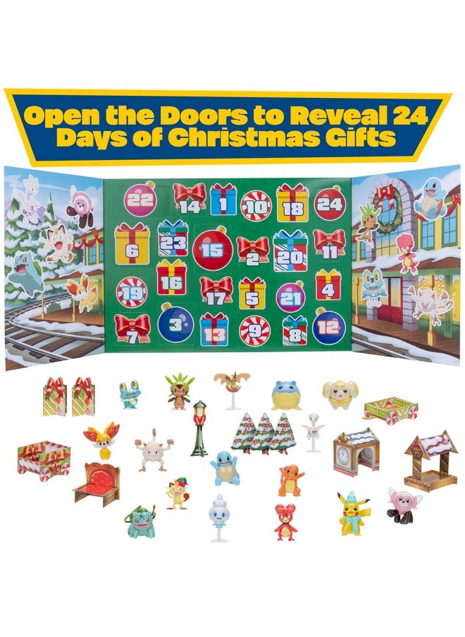 Pokémon NEW 2024 Holiday Advent Calendar w/ 24 Gifts - Christmas Playset for Kids - Officially Licensed - Includes 2