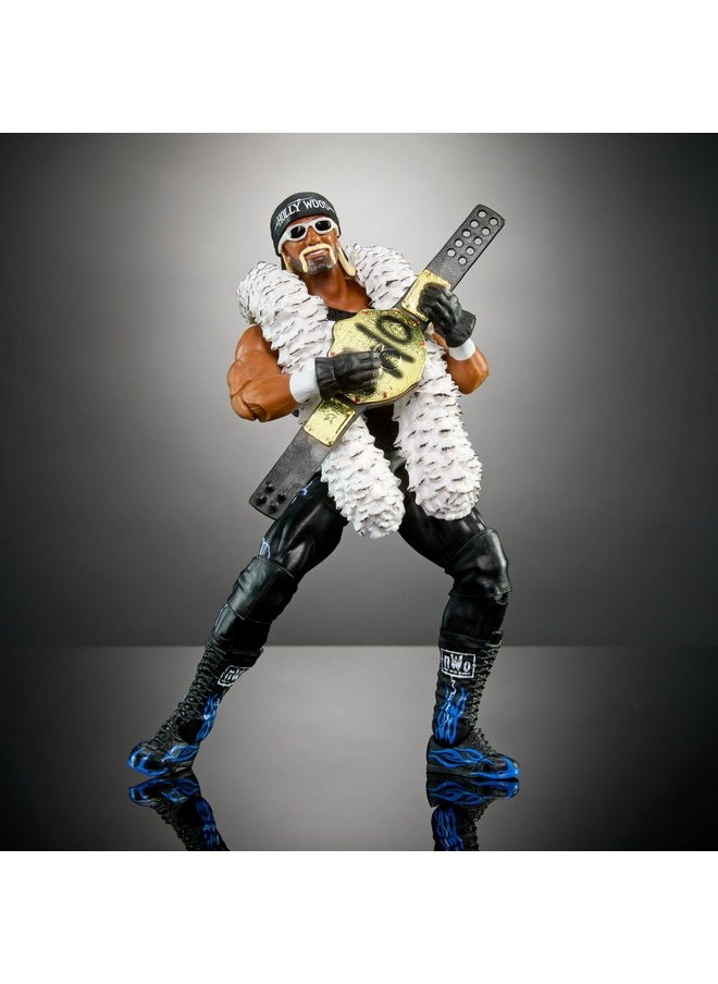Mattel WWE Ultimate Edition Action Figure & Accessories Set, “Hollywood” Hulk Hogan 6-inch Collectible with 30 Articulation Points, Swappable Pieces & Entrance Gear