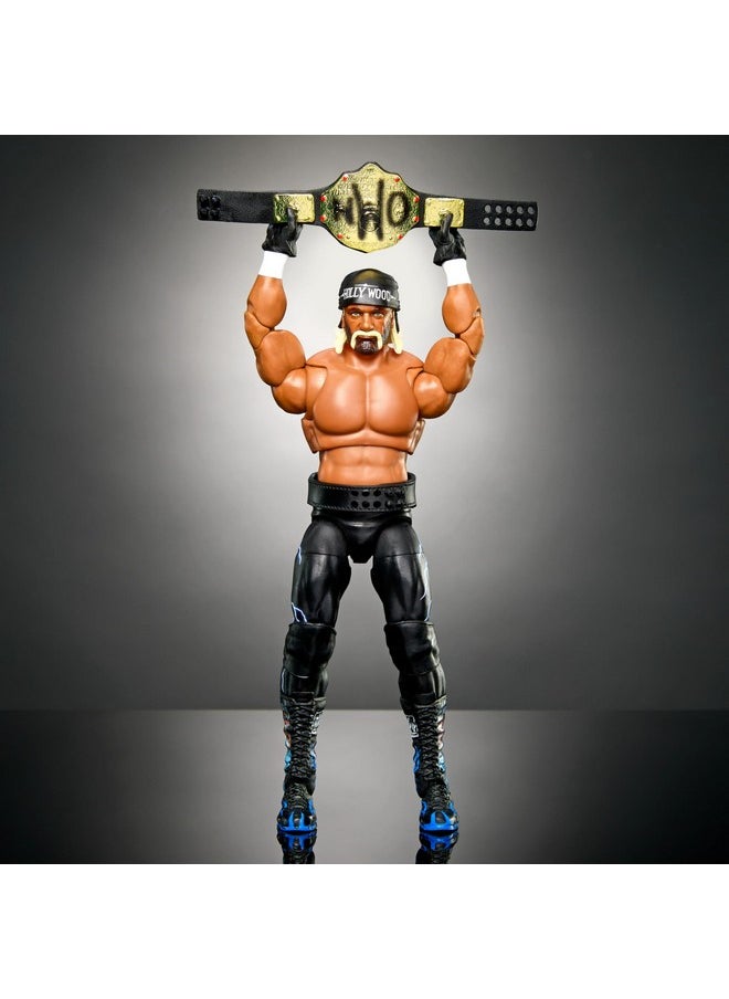 Mattel WWE Ultimate Edition Action Figure & Accessories Set, “Hollywood” Hulk Hogan 6-inch Collectible with 30 Articulation Points, Swappable Pieces & Entrance Gear
