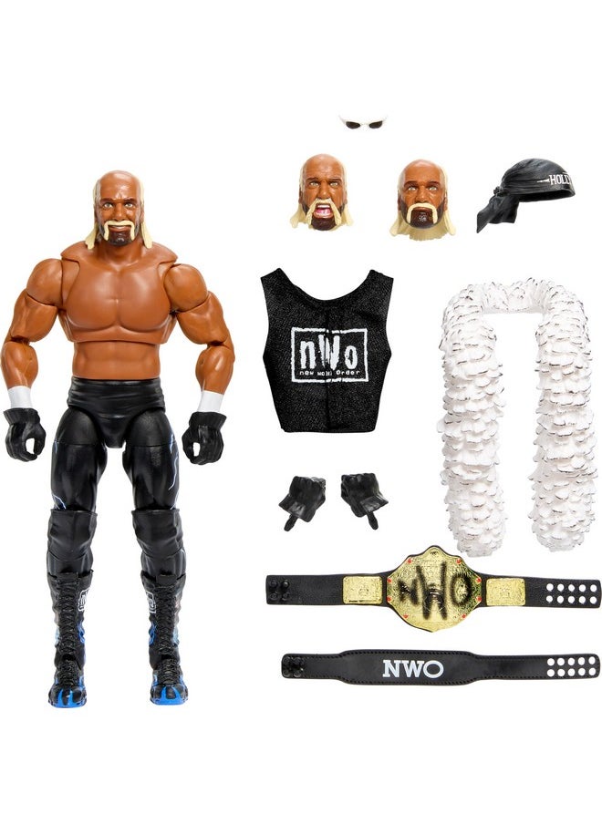 Mattel WWE Ultimate Edition Action Figure & Accessories Set, “Hollywood” Hulk Hogan 6-inch Collectible with 30 Articulation Points, Swappable Pieces & Entrance Gear