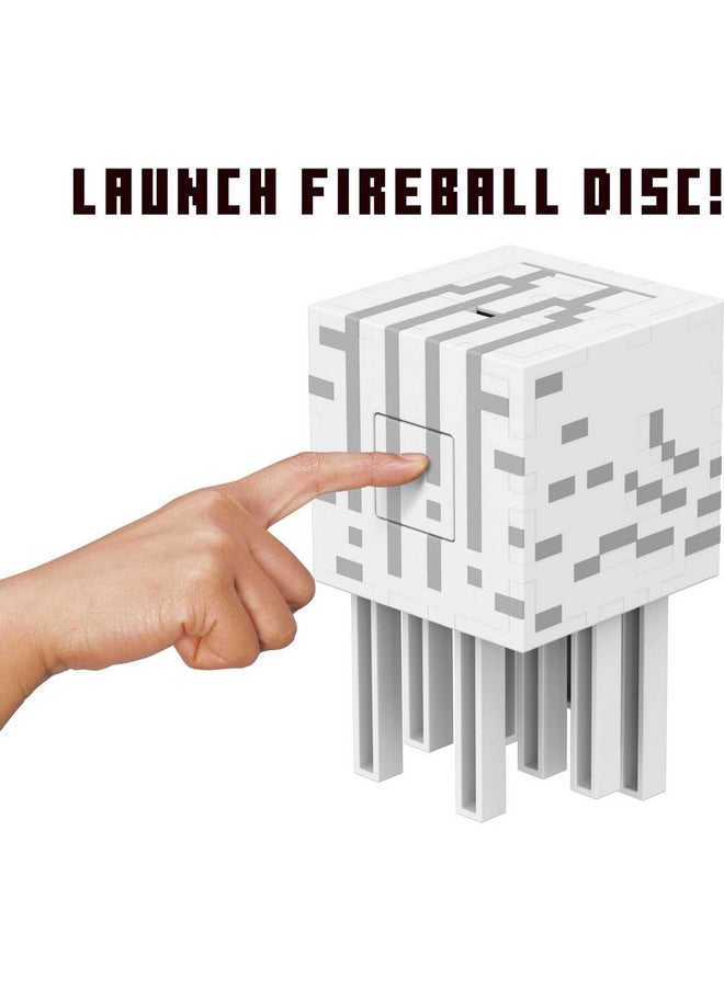 Mattel Minecraft Toys | Fireball Ghast Figure with 10 Shooting Discs | Video-Game Collectible | Gifts for Kids and Fans