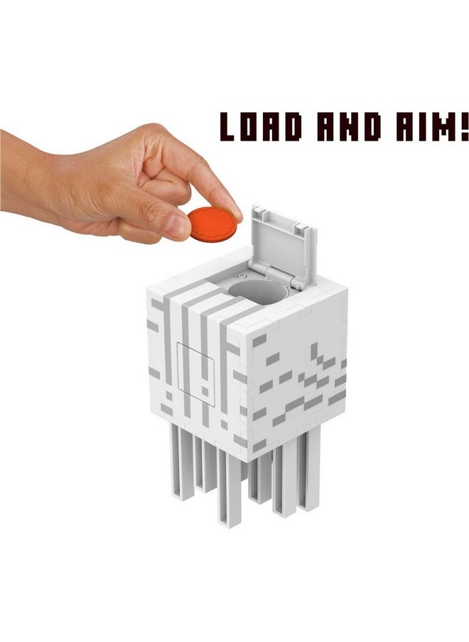 Mattel Minecraft Toys | Fireball Ghast Figure with 10 Shooting Discs | Video-Game Collectible | Gifts for Kids and Fans
