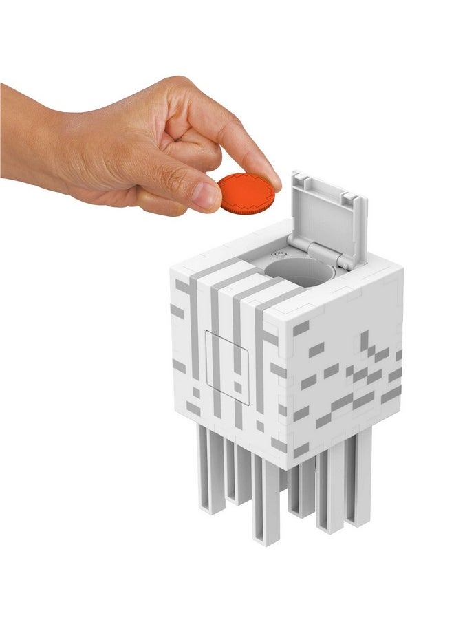Mattel Minecraft Toys | Fireball Ghast Figure with 10 Shooting Discs | Video-Game Collectible | Gifts for Kids and Fans
