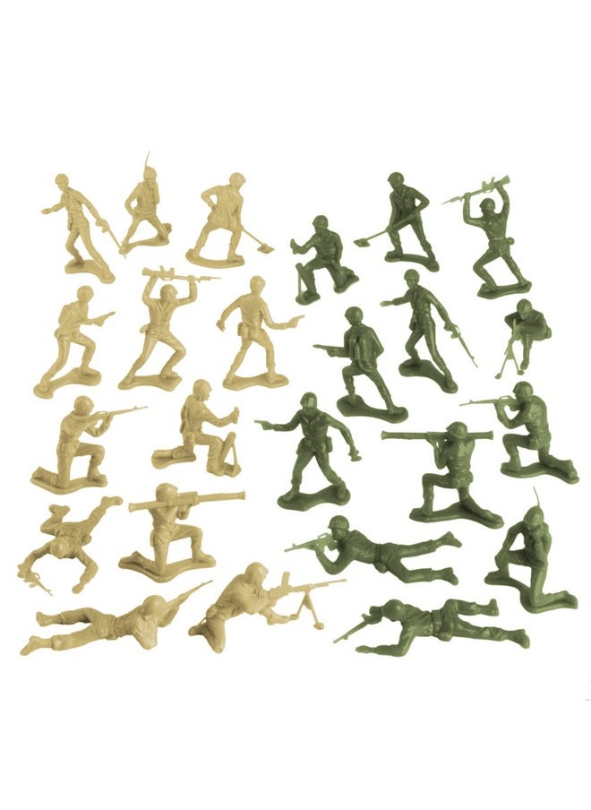 Timmee Plastic Army Men - Od Green Vs Tan 48Pc Toy Soldier Figures - Made In Usa