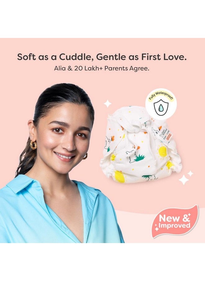 superbottoms First Love Muslin DryFeel Langot | Pack of 12 |Softest, Breathable & Gentlest langot for Baby with Premium Muslin Layer | 100% Waterproof |0 to 5 Months Old | Size - Small (Upto- 5kg)