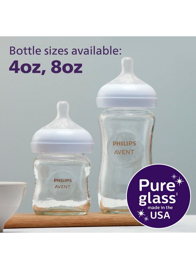 Philips AVENT Glass Natural Bottle with Natural Response Nipple, Baby Gift Set, SCD858/01