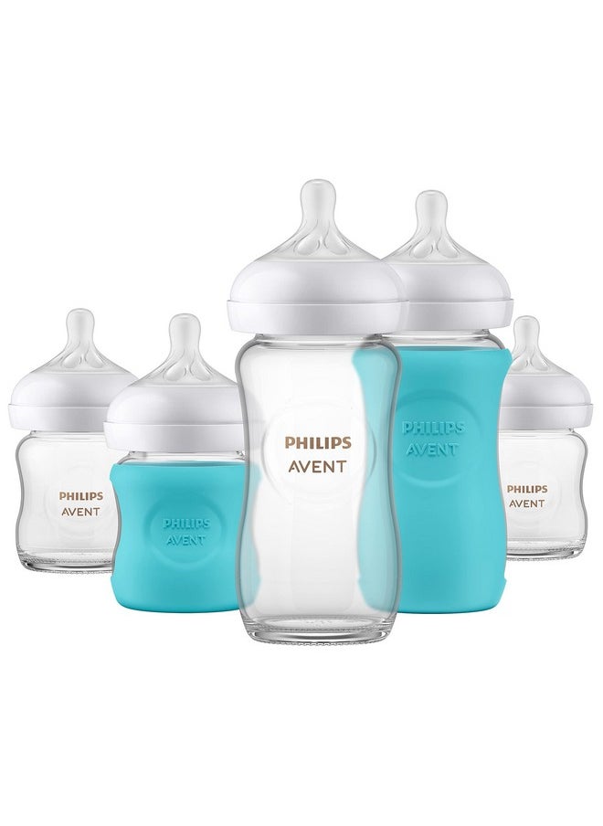 Philips AVENT Glass Natural Bottle with Natural Response Nipple, Baby Gift Set, SCD858/01