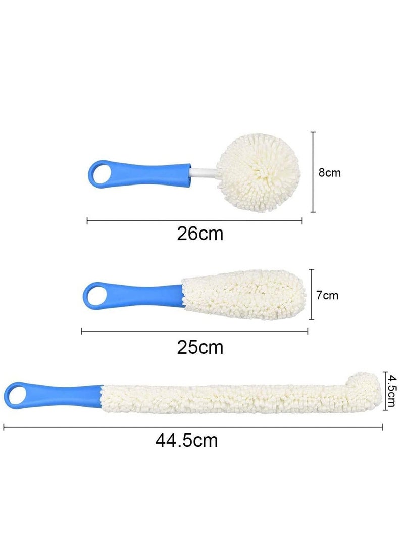 Bottle Cleaning Brush,  Decanter Cleaning Brush Glass Cleaning Brushes Set Flexible Bottle Scourer Bendable Bottle Brush Cleaner