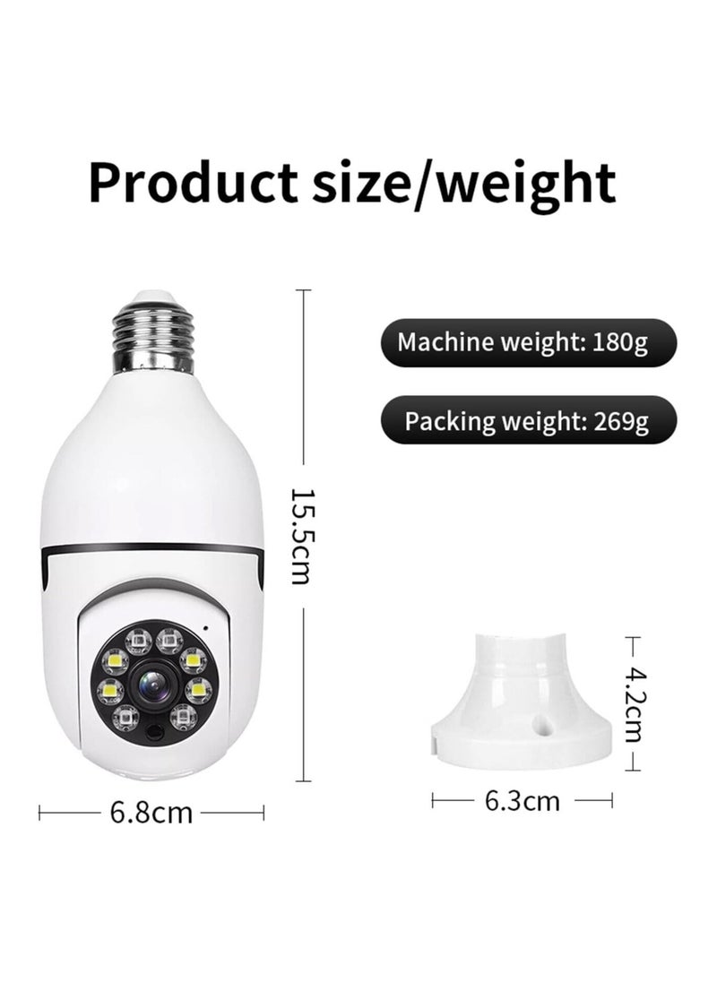 E27 1080p Light Bulb Camera HD HD Smart Wireless WiFi Security Bulb Camera WiFi Bulb Camera