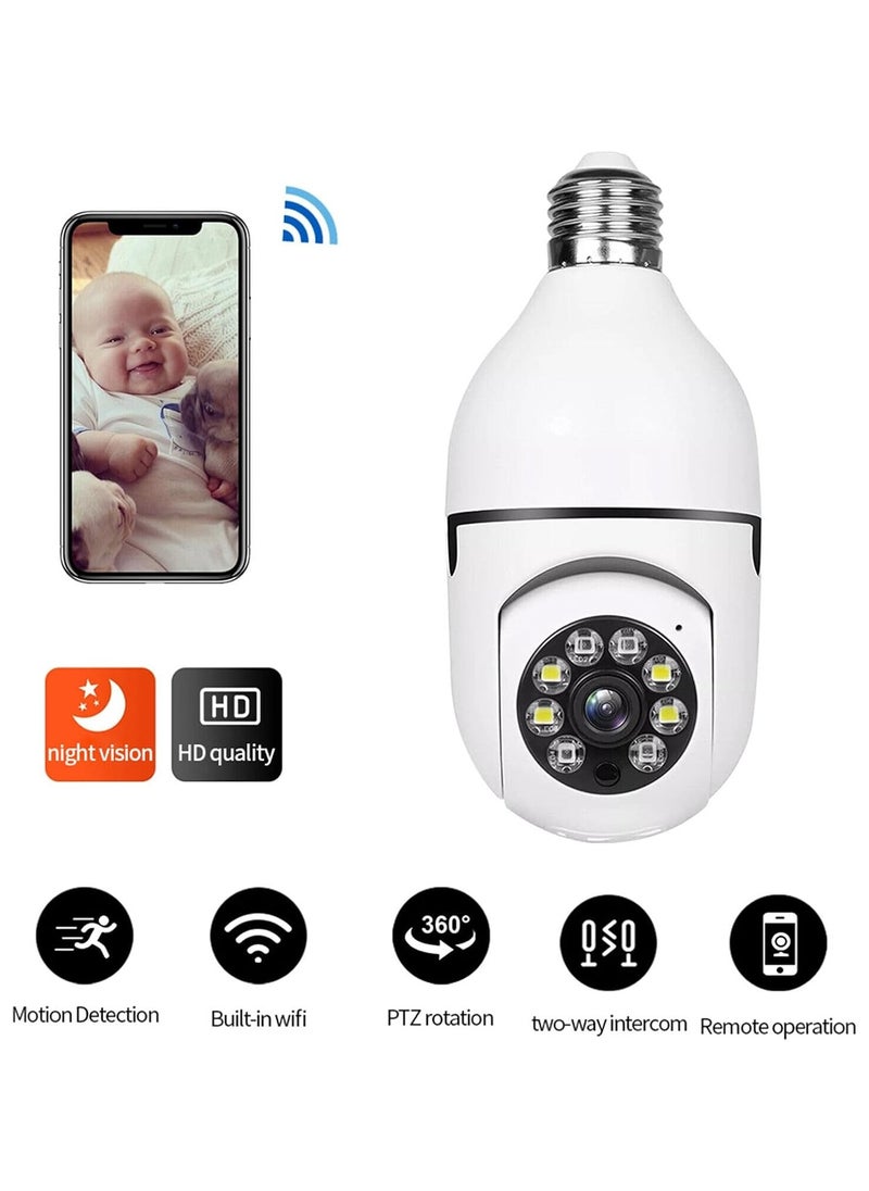 E27 1080p Light Bulb Camera HD HD Smart Wireless WiFi Security Bulb Camera WiFi Bulb Camera