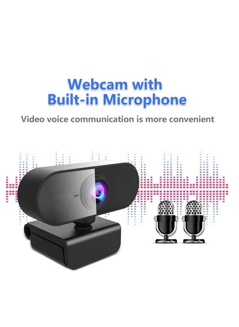 4K Webcam with Microphone, PC Camera, Ultra 4K HD Video Calling, Noise-Canceling mic, HD Auto Light Correction, Wide Field of View, 360 degree rotation