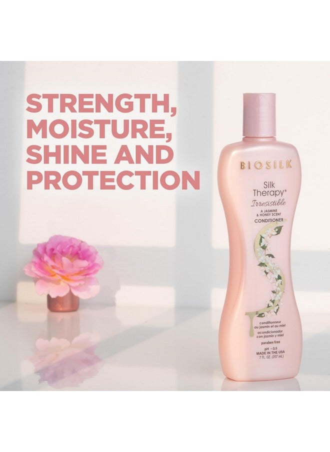 BioSilk Irresistible Collection Silk Therapy Conditioner, Moisturizes & Conditions Hair, Jasmine & Honey Scent, Sulfate, Paraben, & Cruelty-Free, 7 Oz