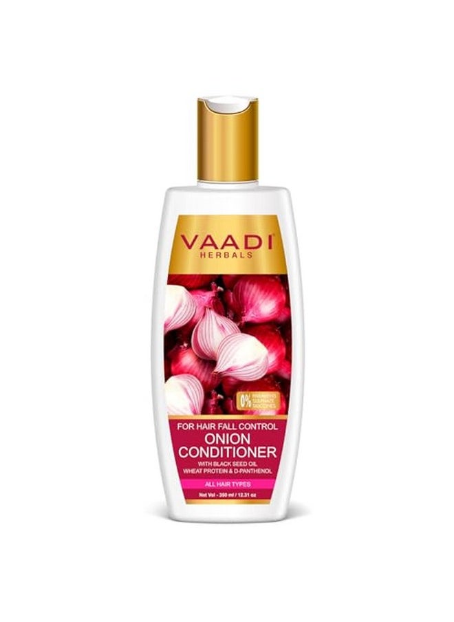 Vaadi Herbals Onion Hair Fall Conditioner | Softens Dry, Damaged, Frizzy Hair | With Onion extract, Black seed oil, Wheat Protein & D Panthenol | SLS & Paraben Free (350 ml)