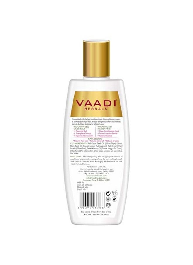 Vaadi Herbals Onion Hair Fall Conditioner | Softens Dry, Damaged, Frizzy Hair | With Onion extract, Black seed oil, Wheat Protein & D Panthenol | SLS & Paraben Free (350 ml)