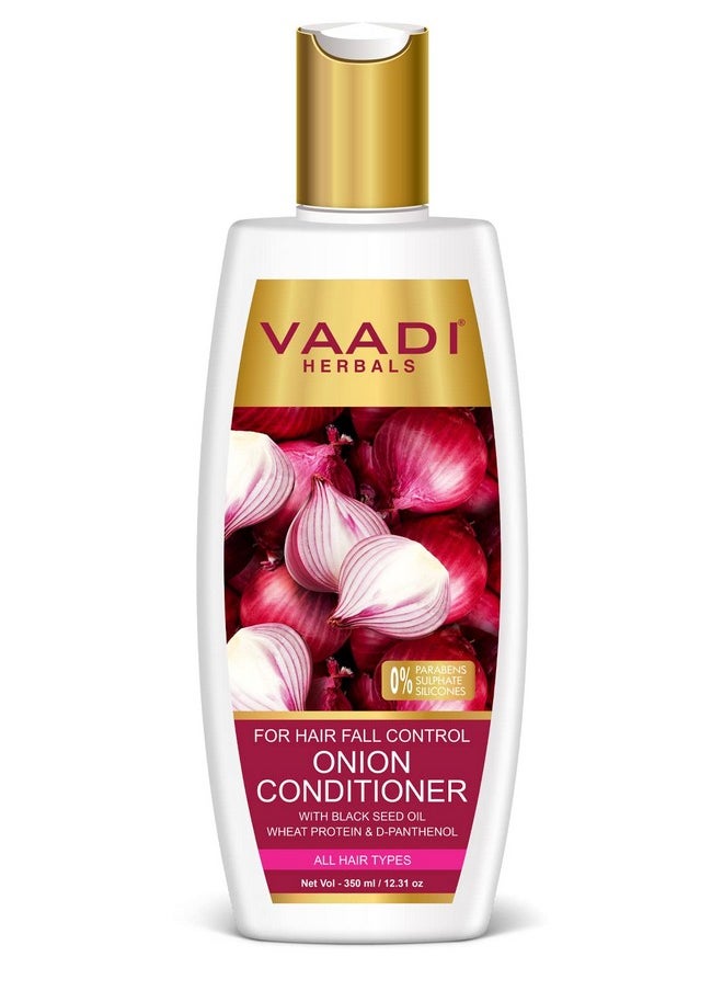 Vaadi Herbals Onion Hair Fall Conditioner | Softens Dry, Damaged, Frizzy Hair | With Onion extract, Black seed oil, Wheat Protein & D Panthenol | SLS & Paraben Free (350 ml)