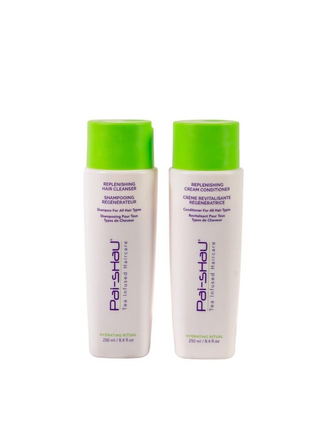 Pai-Shau Replenishing Cleanser and Conditioner Set - Hydrating Shampoo and Conditioner for All Hair Types - 2x250ml