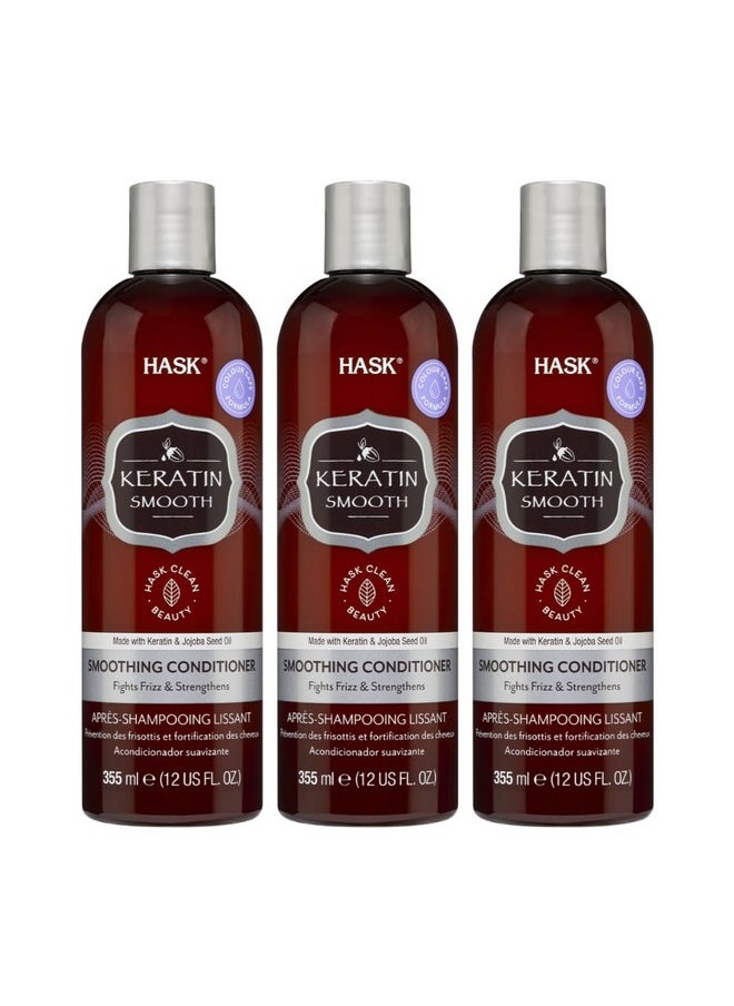 HASK Smoothing Keratin Protein Conditioner - 355 Ml | Pack of 3