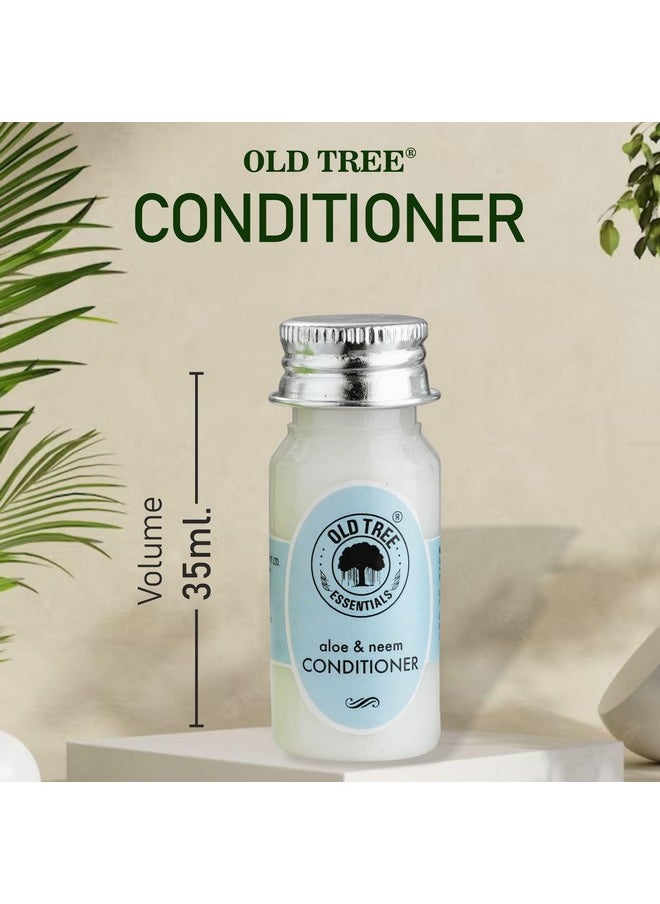 Old Tree Neem & Aloevera Hair Conditioner Toiletries Kit 35ml - (Set of 50 Pcs) | Travel Size Conditioner Kit for Travelling, Hotel, Guest House | Hotel Amenities and Accessories for Dry & Fizzy Hair