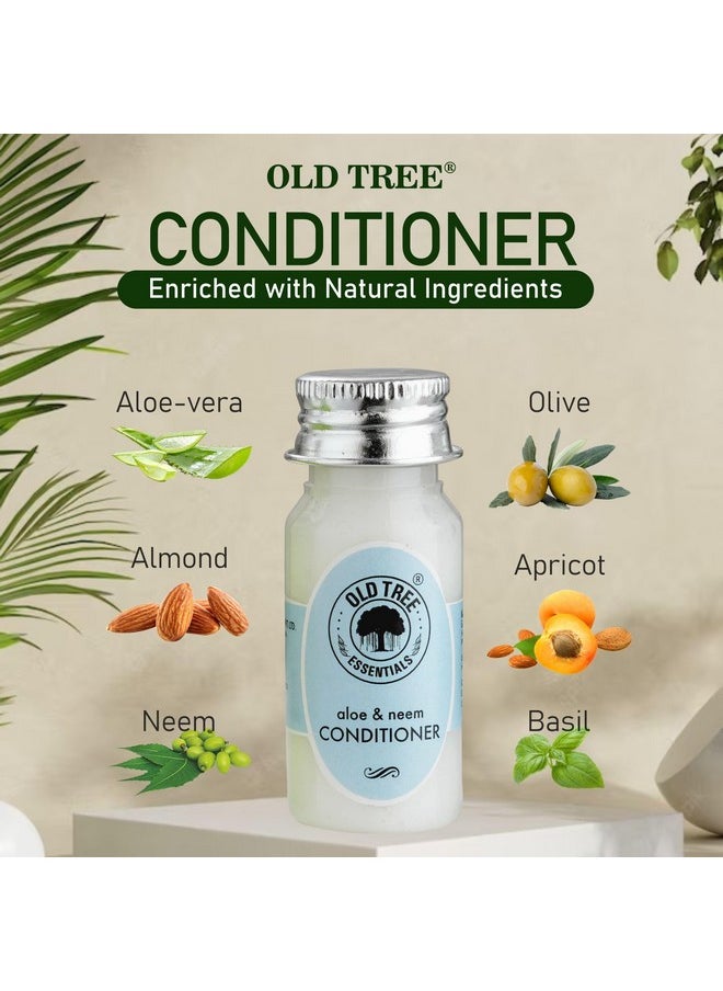 Old Tree Neem & Aloevera Hair Conditioner Toiletries Kit 35ml - (Set of 50 Pcs) | Travel Size Conditioner Kit for Travelling, Hotel, Guest House | Hotel Amenities and Accessories for Dry & Fizzy Hair