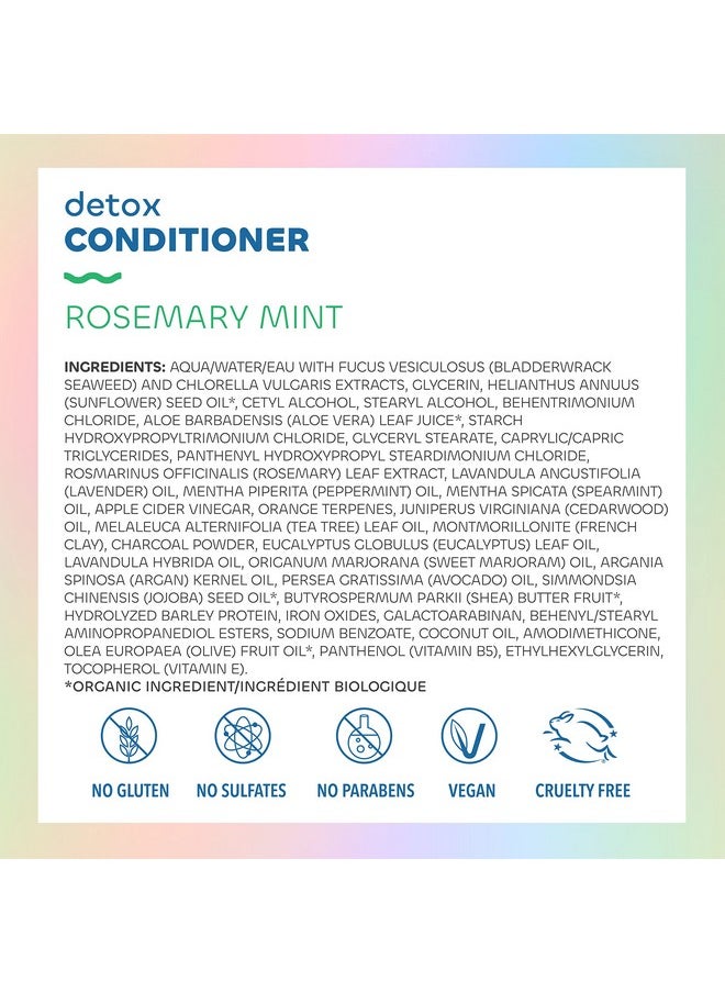 Seaweed Bath Co. Detox Conditioner, Rosemary Mint Scent, 12 Ounce, Sustainably Harvested Seaweed, French Sea Clay, Apple Cider Vinegar, For All Hair Types