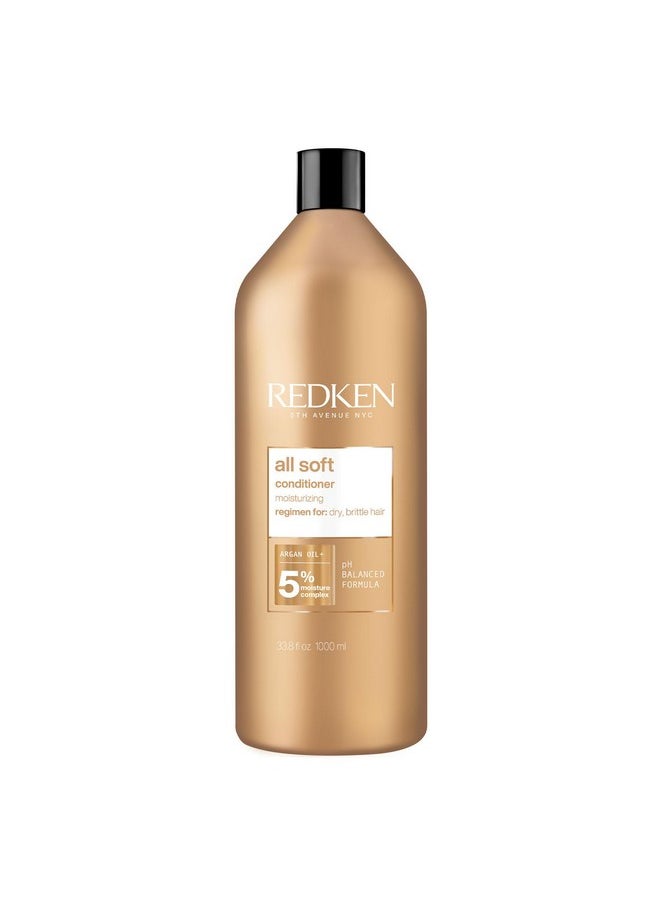 Redken All Soft Conditioner | Moisturizes and Deeply Hydrates| Softens, Smooths, and Adds Shine| Nourishing Conditioner for Dry Hair | Safe for Color-Treated Hair | With Argan Oil