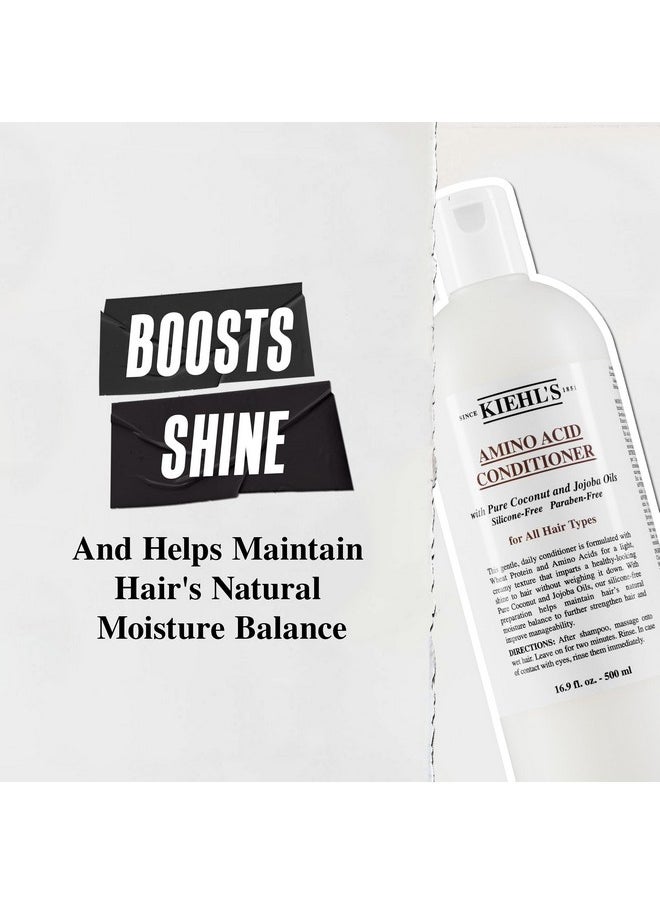 Kiehl's Amino Acid Conditioner, Strengthening and Moisturizing Hair Treatment, with Amino Acids, Jojoba and Coconut Oil to Improve Manageability and Added Shine - 16.9 fl oz