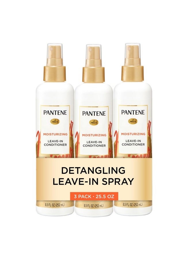 Pantene Conditioning Detangler Spray, Pro-V Repair & Protect, Nutrient Boost for Damaged Hair, Antioxidant Enriched, Leave-In Conditioner, Smooth & Shine, Sulfate-Free, 8.5 Fl Oz, 3 Pack