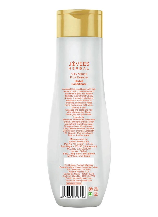 Jovees Herbal AHA Natural Fruit Extracts Conditioner | Gives Smooth, Silky And Tangle Free Hair | For Normal To Dry hair 300ml