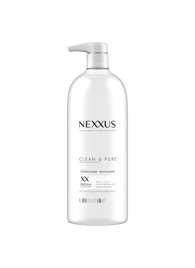 Nexxus Clean and Pure Conditioner, With ProteinFusion, Nourished Hair Care Silicone, Dye And Paraben Free 33.8 oz