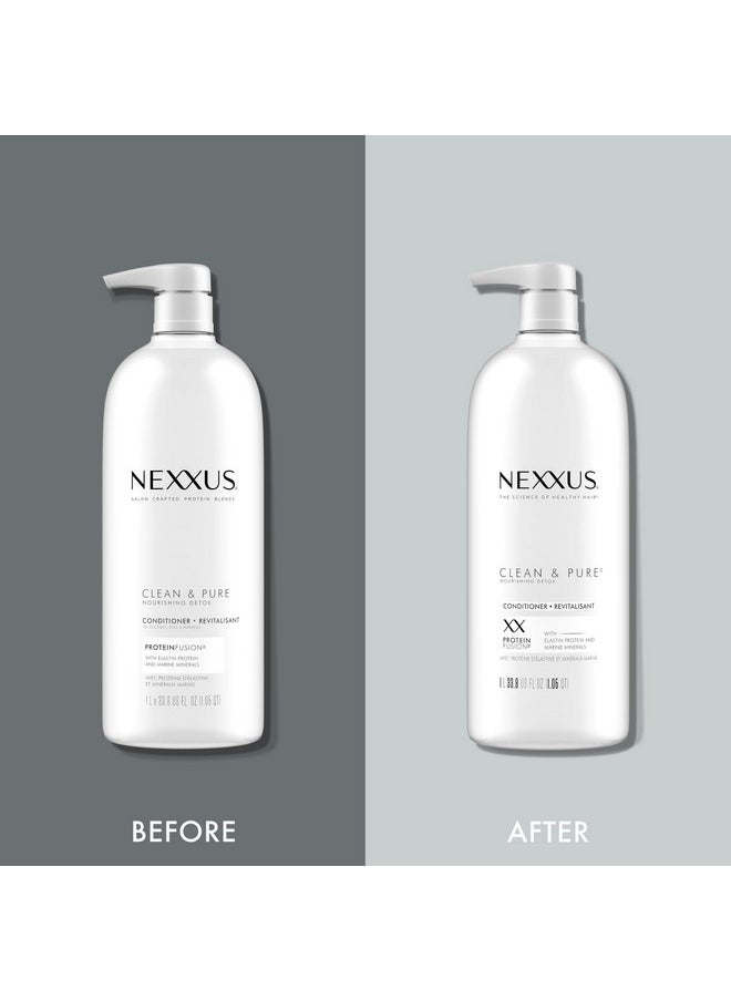 Nexxus Clean and Pure Conditioner, With ProteinFusion, Nourished Hair Care Silicone, Dye And Paraben Free 33.8 oz