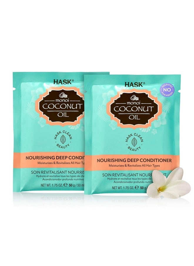 Hask Monoi Coconut Oil Nourishing Deep Conditioner 50ml Pack Of 2, For Strong And Healthy Hair