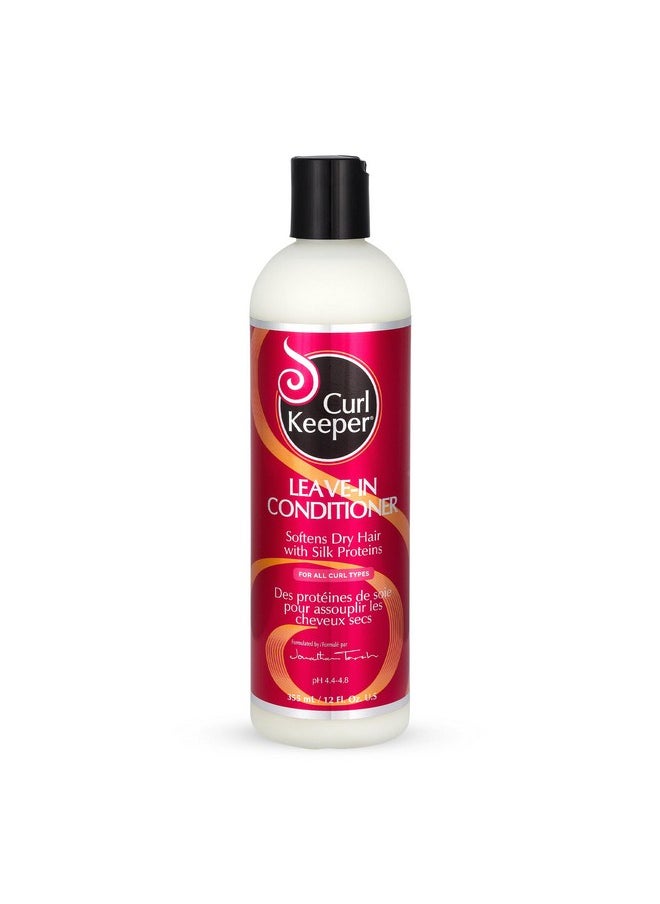 Curl Keeper Leave-In Conditioner - Lightweight Moisture for All Curl Types, Softens Hair with Silk Proteins for Shine, 12 Fl Oz