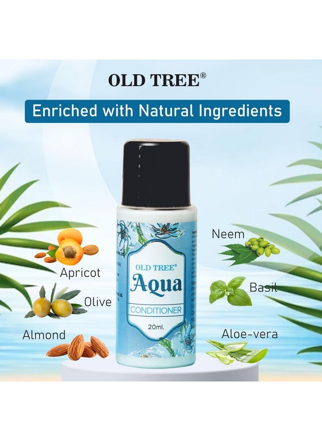 Old Tree Aqua Hair Conditioner Toiletries Kit 20ml - (Set of 100 Pcs) | Travel Size Conditioner for Travelling, Hotel, Guest House | Hotel Amenities and Accessories for Dry & Fizzy Hair