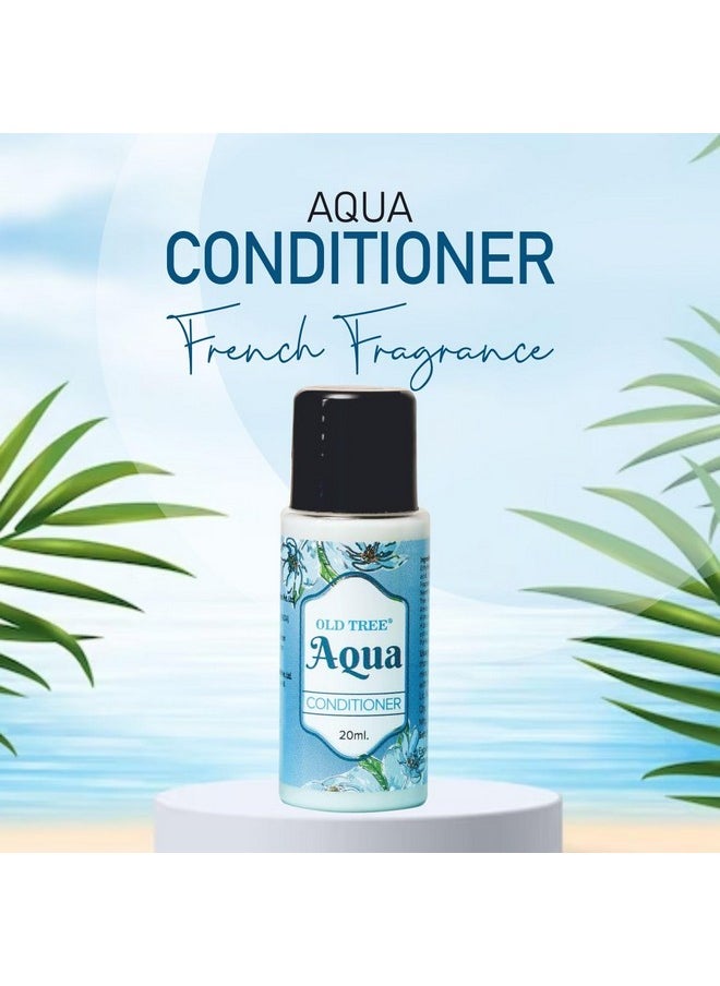 Old Tree Aqua Hair Conditioner Toiletries Kit 20ml - (Set of 100 Pcs) | Travel Size Conditioner for Travelling, Hotel, Guest House | Hotel Amenities and Accessories for Dry & Fizzy Hair