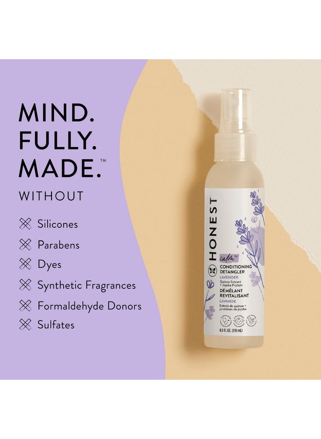 The Honest Company Conditioning Hair Detangler | Leave-In Conditioner + Fortifying Spray | Tear-Free, Cruelty-Free, Hypoallergenic | Lavender Calm, 4 Fl Oz