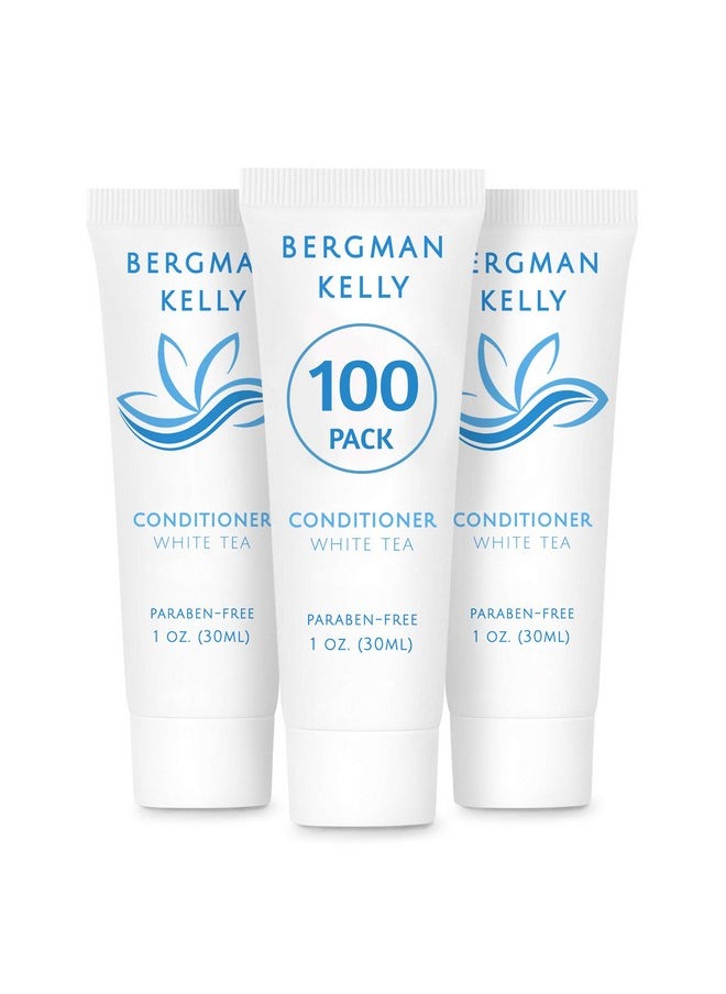 BERGMAN KELLY Hotel Conditioner (1 Fl Oz, 100 PK, White Tea), Delight Your Guests with Revitalizing and Refreshing White Tea Travel Conditioner, Quality Small Amenities Hotel Toiletries in Bulk