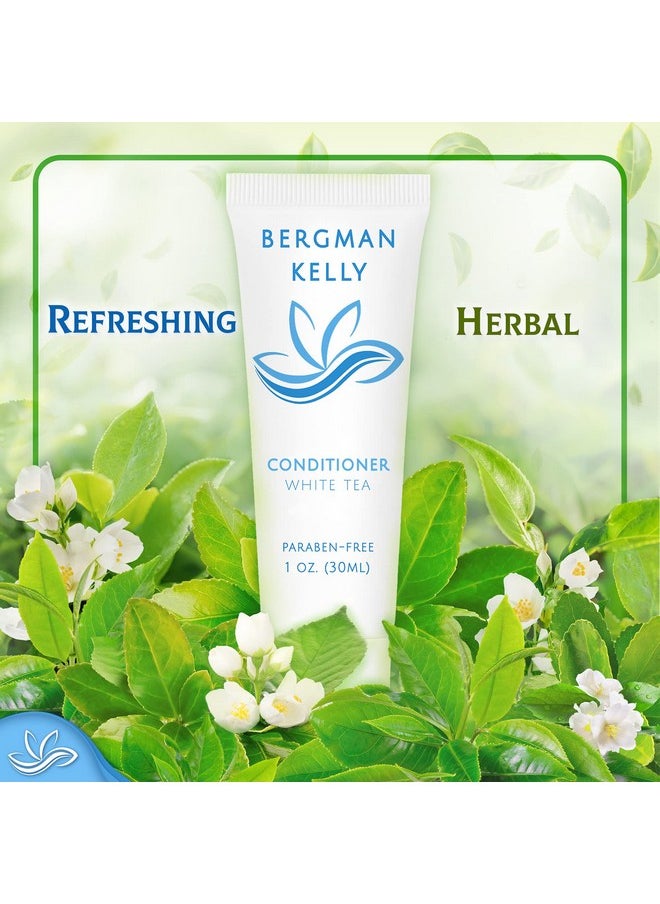 BERGMAN KELLY Hotel Conditioner (1 Fl Oz, 100 PK, White Tea), Delight Your Guests with Revitalizing and Refreshing White Tea Travel Conditioner, Quality Small Amenities Hotel Toiletries in Bulk