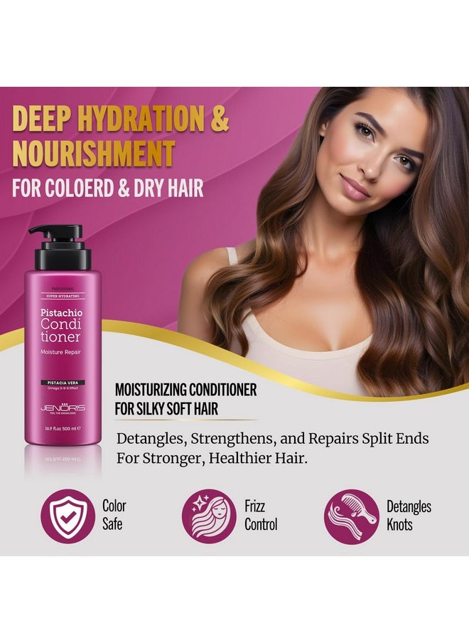 Jenoris Pistachio Conditioner for Colored & Dry Hair 16.9 fl.oz Professional Hair Care Products for Women and Men. [Pistachio and Borage Oils]