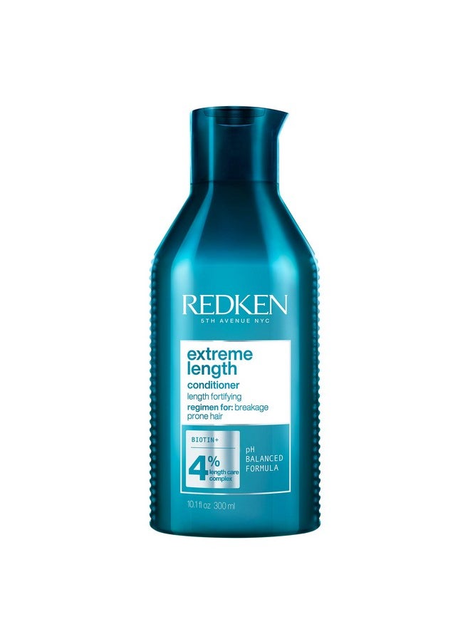 Redken Extreme Length Conditioner | For Hair Growth | Fortifies, Strengthens & Conditions Hair | Infused With Biotin | 10.1 Fl Oz (Pack of 1)