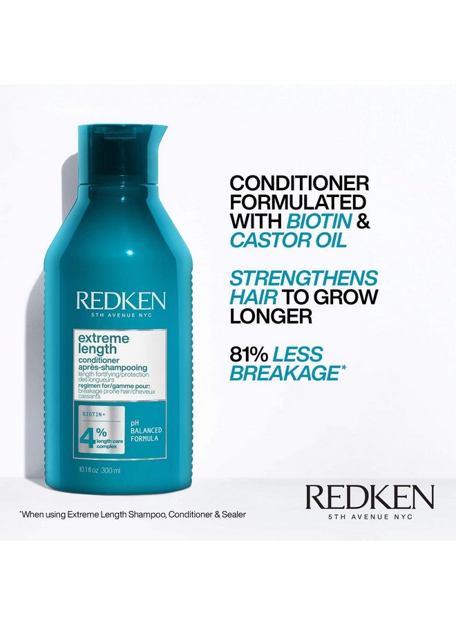 Redken Extreme Length Conditioner | For Hair Growth | Fortifies, Strengthens & Conditions Hair | Infused With Biotin | 10.1 Fl Oz (Pack of 1)