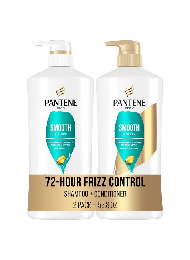 Pantene Shampoo and Conditioner Set with Hair Treatment, Pro-V Repair & Protect, Frizz Control with Antioxidants, Nourishing for All Hair Types, Safe for Color-Treated Hair, 27.7 & 25.1 Fl Oz