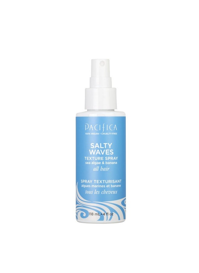 Pacifica Beauty, Salty Waves Texture Sea Salt Spray for Hair, Beachy Waves, Wavy Hair Products, Hydrating, Banana Scent, Curl Enhancing, Paraben Free, Sulfate Free, Vegan & Cruelty Free