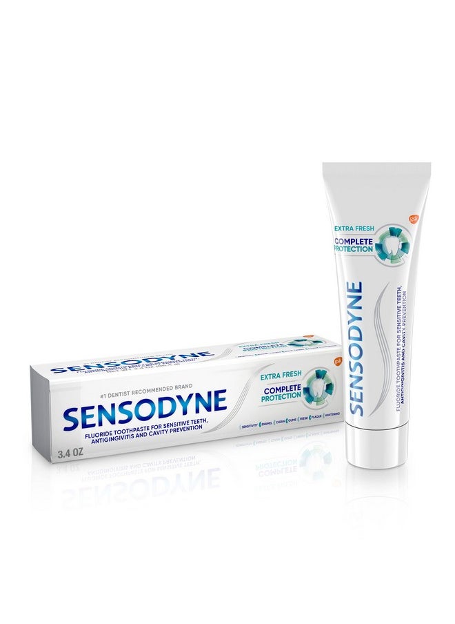 Sensodyne Complete Protection Sensitive Toothpaste For Gingivitis, Sensitive Teeth Treatment, Extra Fresh - 3.4 Ounces